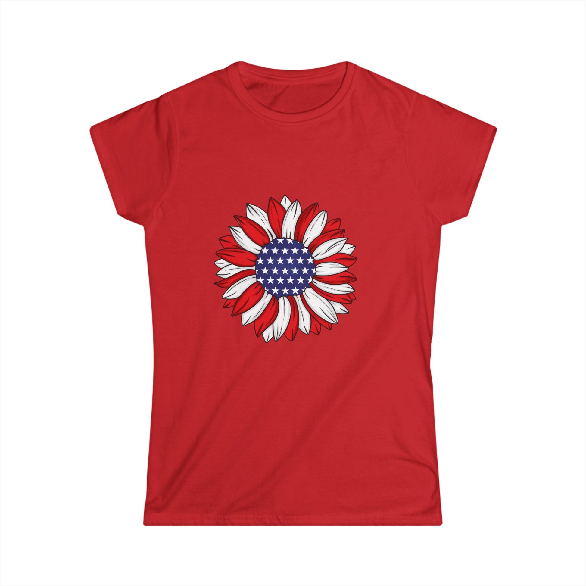 Patriotic Floral Women's Tee, Summer Fashion