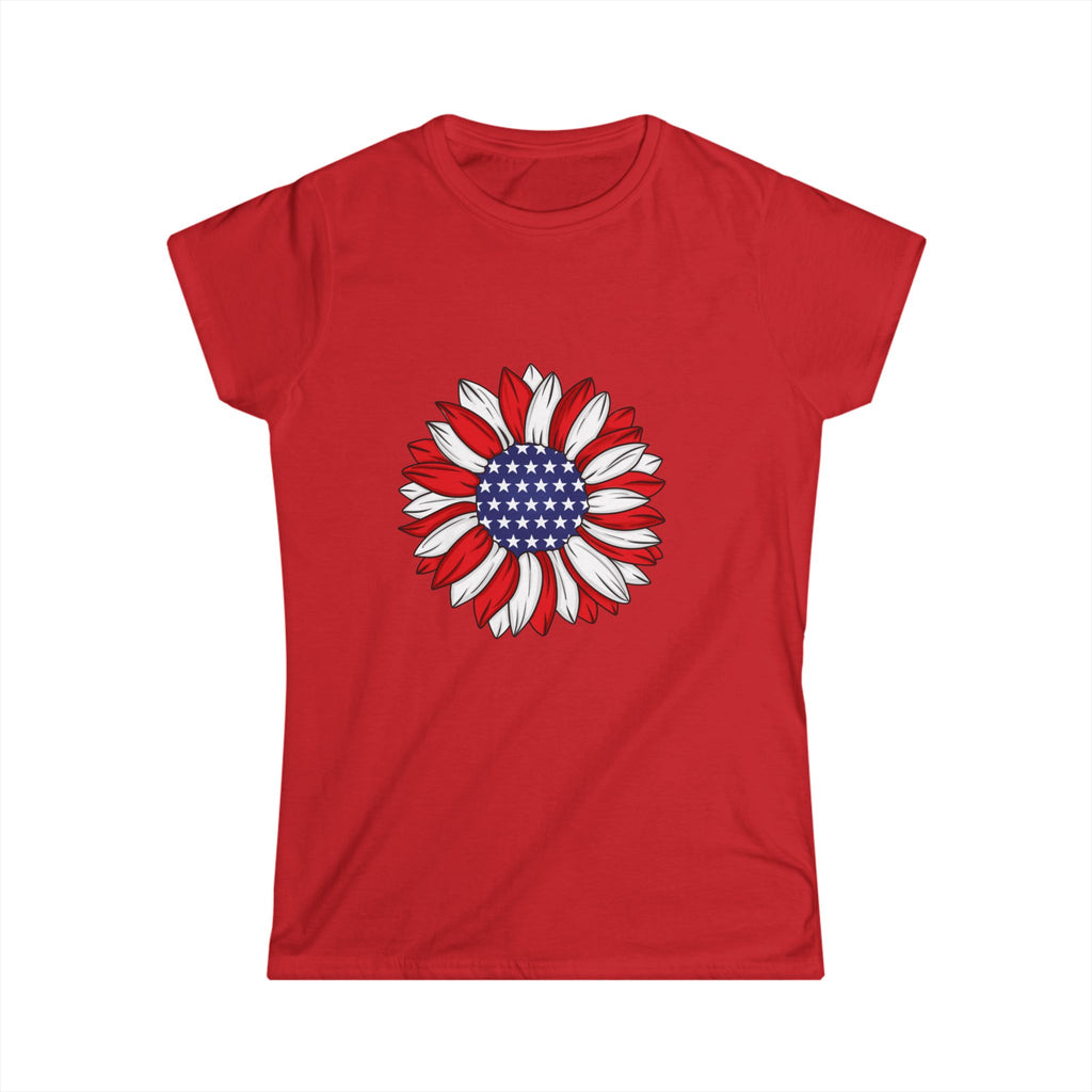 Patriotic Floral Women's Tee, Summer Fashion