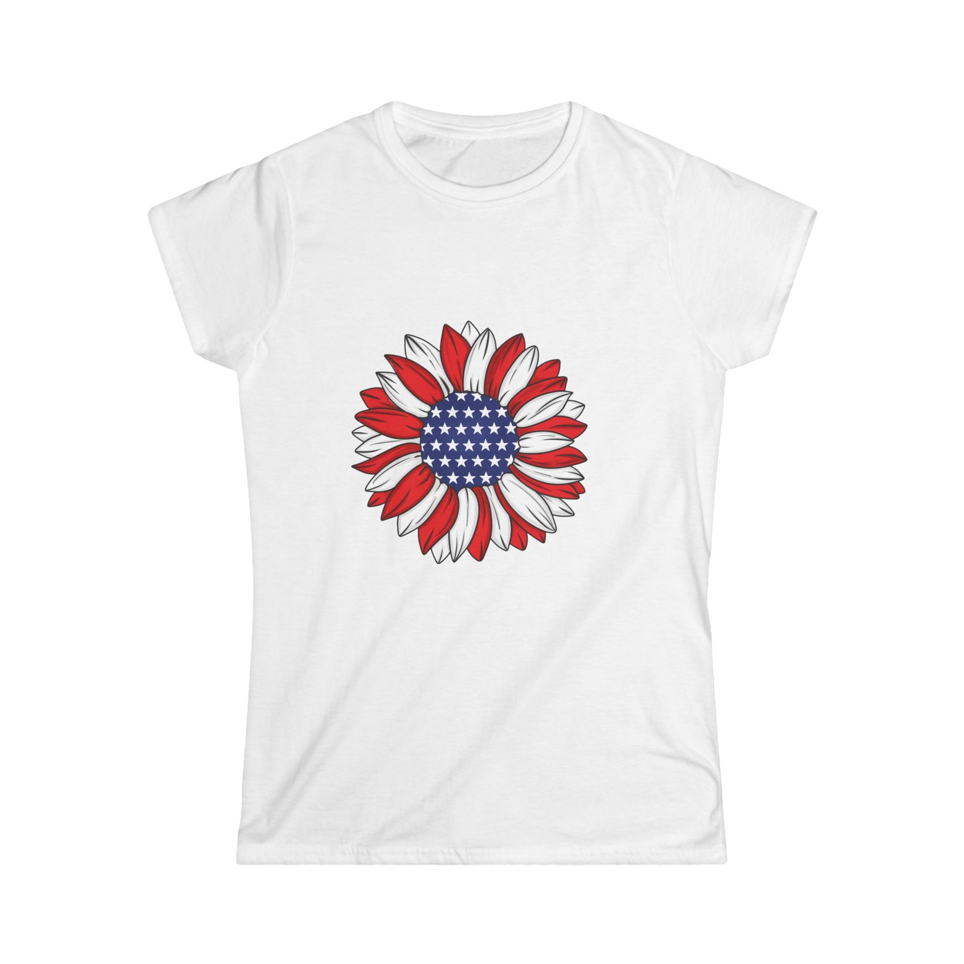 Patriotic Floral Women's Tee, Summer Fashion